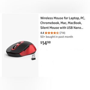 Wireless Mouse - Black and Red
